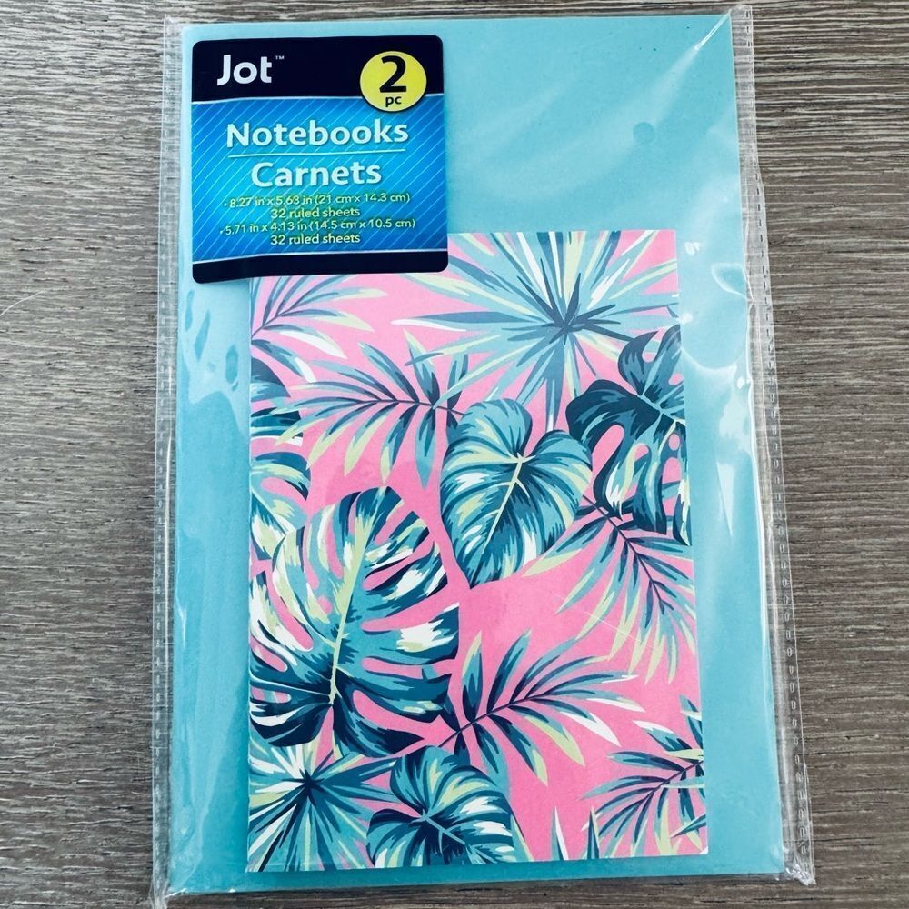 Tropical Monstera Swiss Cheese Plant Leaves Print Notebook Bundle 2-pc Set